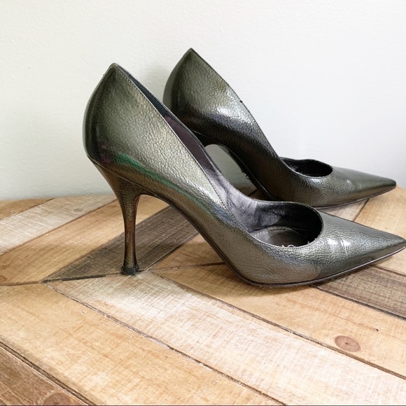 Dolce and Gabbana Green Leather Heels - Picture 3 of 11